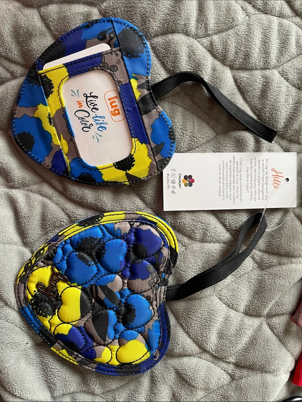 lug Heart Luggage Tag in Blue & Yellow
